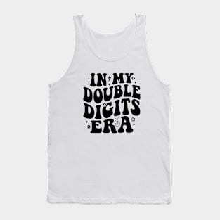 In My Double Digits Era, Birthday Girl Tshit Design, Girl Double digits, Retro Groovy 10th Birthday Tank Top